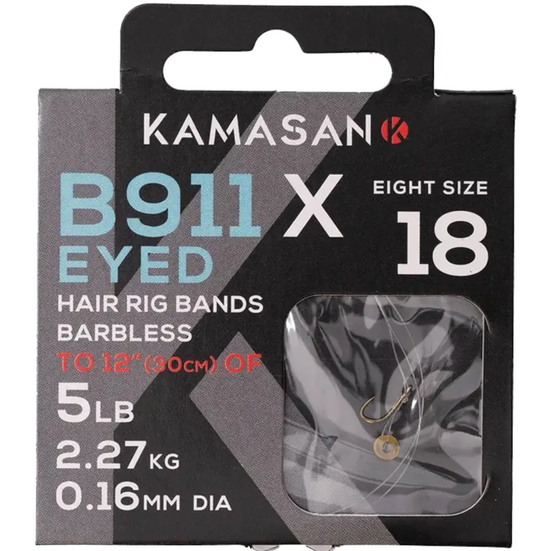 Hit sprzedaży Przypony Kamasan B911 X Eyed Barbless 30cm 0,22mm - 12