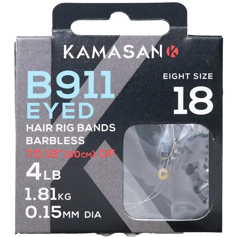 Przypony Kamasan B911 Eyed Barbless 30cm 0,20mm - 12 Nie przegap
