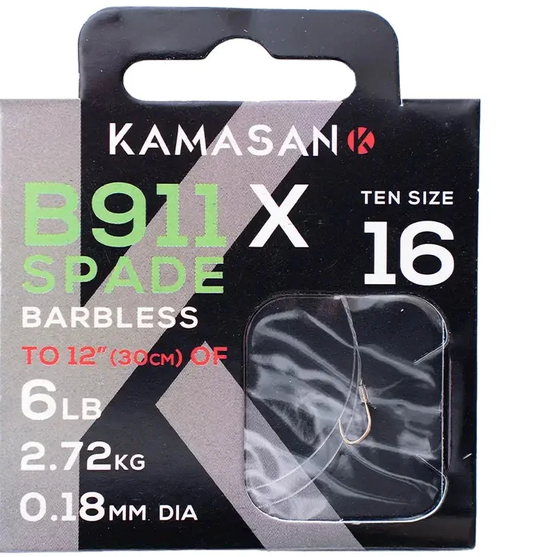 Przypony Kamasan B911 X Spade Barbless 30cm 0,20mm - 14 Bestseller
