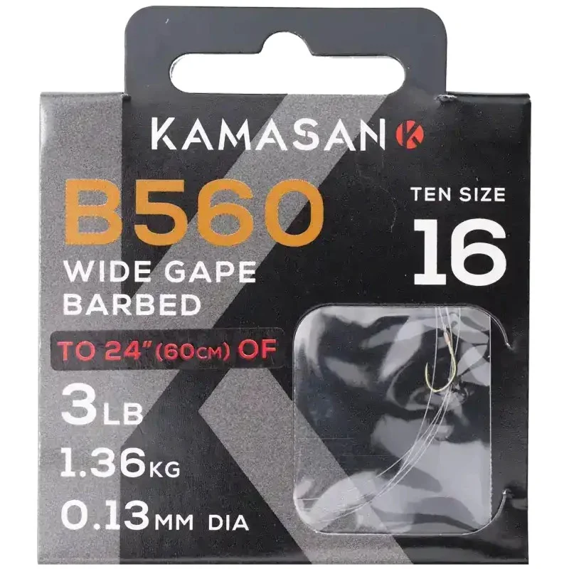 Przypony Kamasan B560 Barbed 60cm 0,13mm - 16 Obniżka ceny