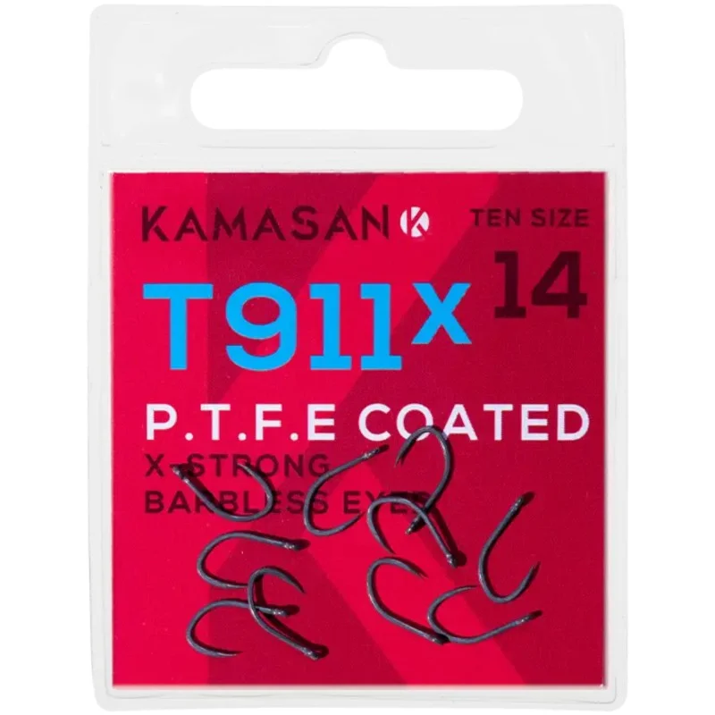 Wyprzedaż Haczyki Kamasan T911 X-strong P.T.F.E. Eyed Barbless - 16