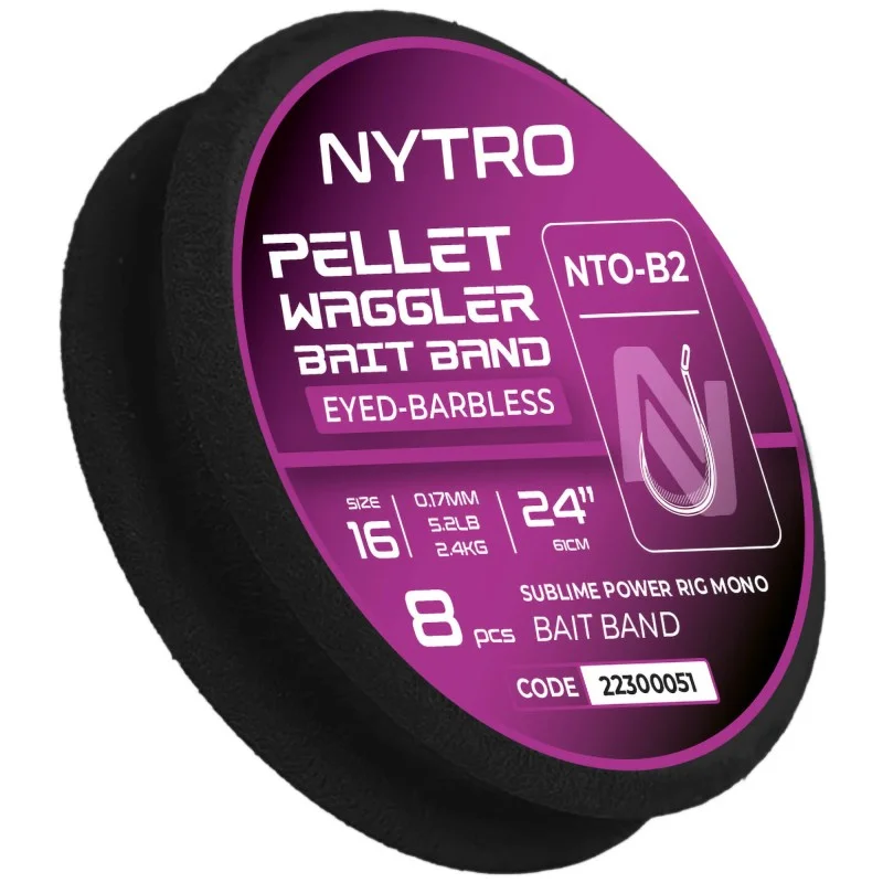 Przypony Nytro Nto-b2 Barbless Pellet Waggler Latex Bait Band 10/0,23mm/61cm Darmowy zwrot