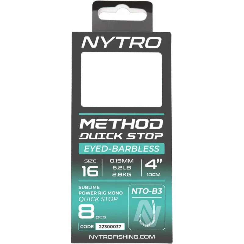 Bezpieczne zakupy Przypony Nytro Nto-b3 Barbless Method Quick-stop 12/0,23mm/10cm