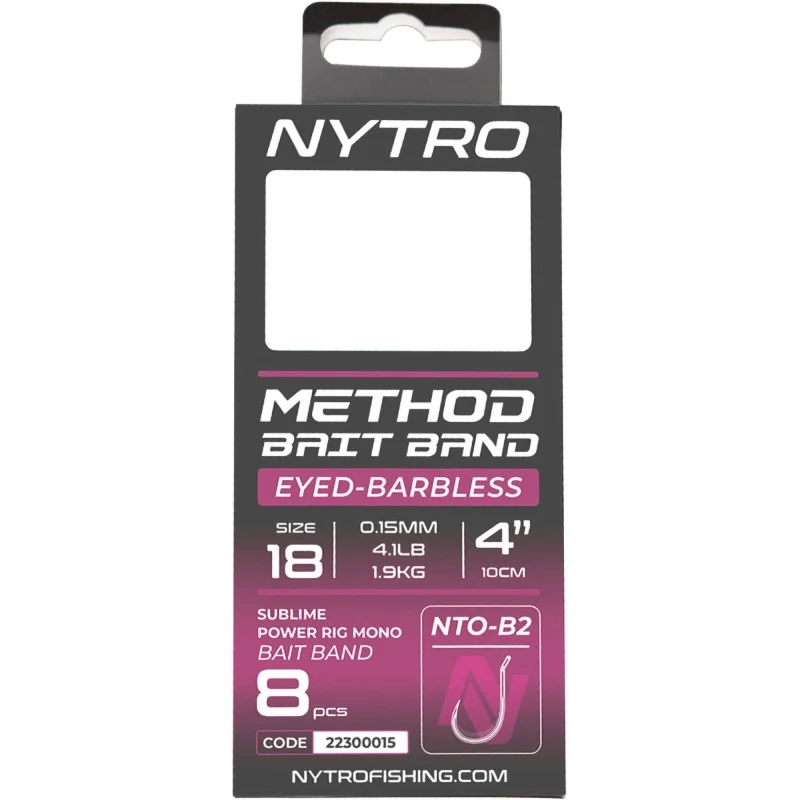 Przypony Nytro Nto-b2 Barbless Method Latex Bait Band 12/0,21mm/10cm Zniżka