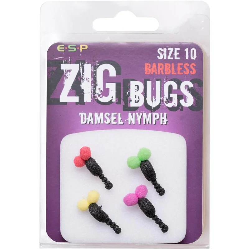 Sprawdź teraz Haczyki Z Przynętą Sztuczną ESP Zig Bug Damsel Nymph Barbless 10
