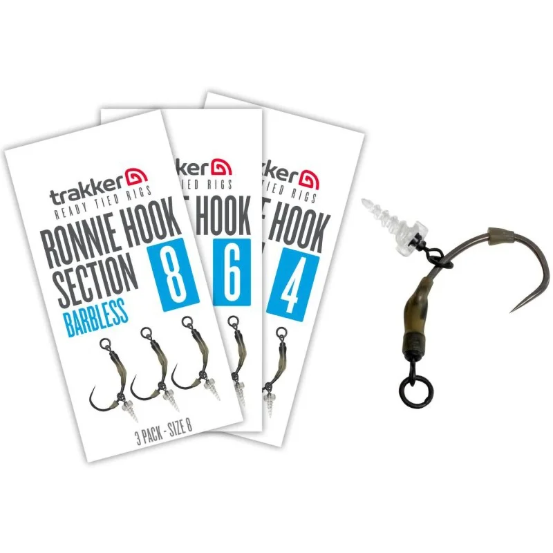 Premium Gotowe Haczyki Trakker Ronnie Hook Section 3 Pack Barbless - 4