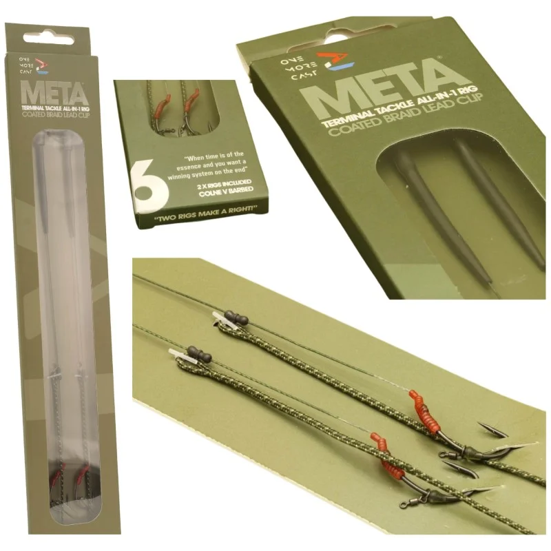 Zniżka Przypony One More Cast Meta Terminal Tackle All in 1 Rig Coated Braid Lead Clip Barbed - 6