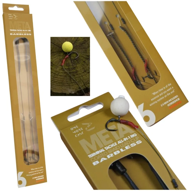 Kup teraz Przypony One More Cast Meta Terminal Tackle All in 1 Rig Coated Braid Lead Clip Barbless - 6