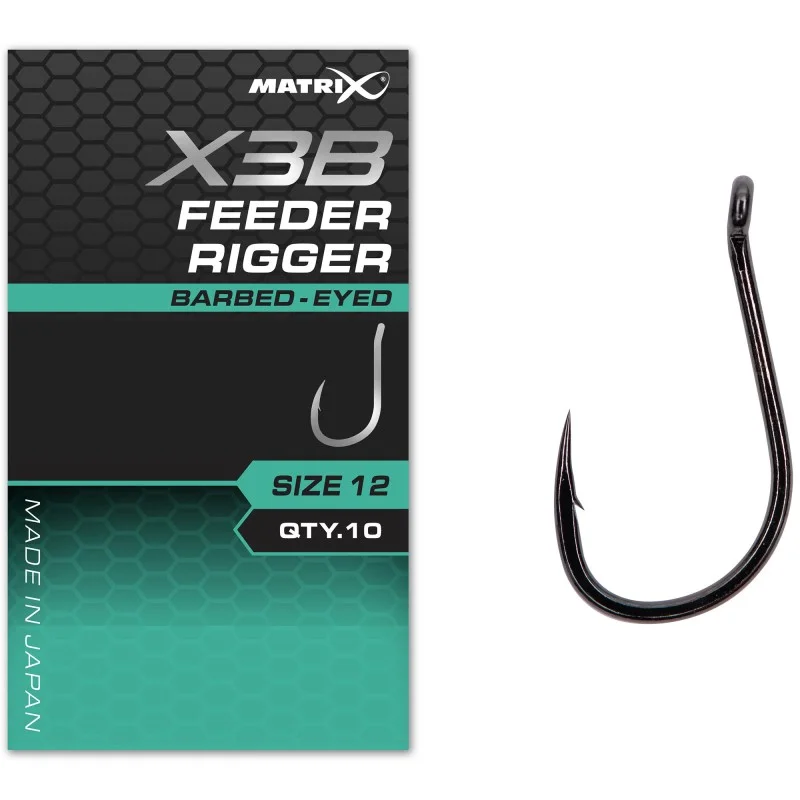 Darmowa dostawa Haczyki Matrix X3B Feeder Rigger Barbed Eyed - 12