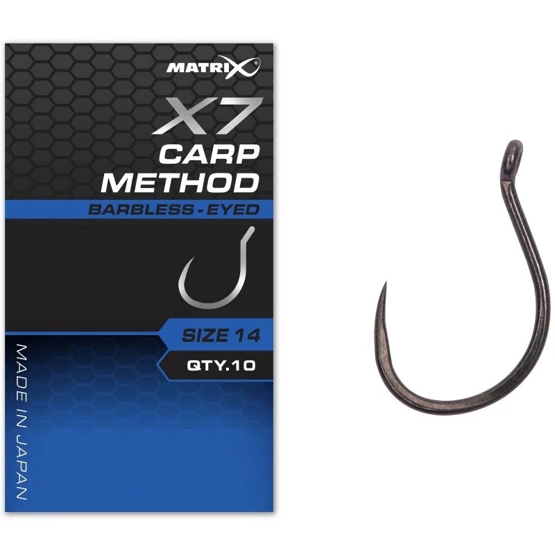 Super okazja Haczyki Matrix X7 Carp Method Barbless Eyed - 14