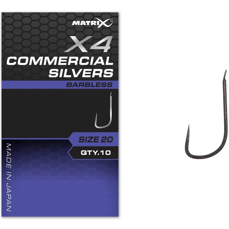 Super okazja Haczyki Matrix X4 Commercial Silvers Barbless - 16