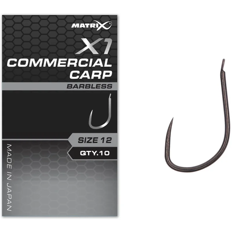 Nie przegap Haczyki Matrix X1 Commercial Carp Barbless - 18