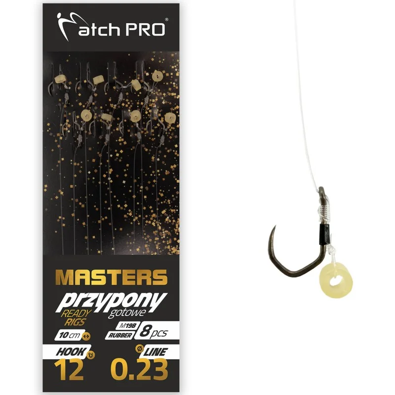Wysoka jakość Przypony MatchPro Mf Masters Rubber Barbless M19B 0,23mm 12