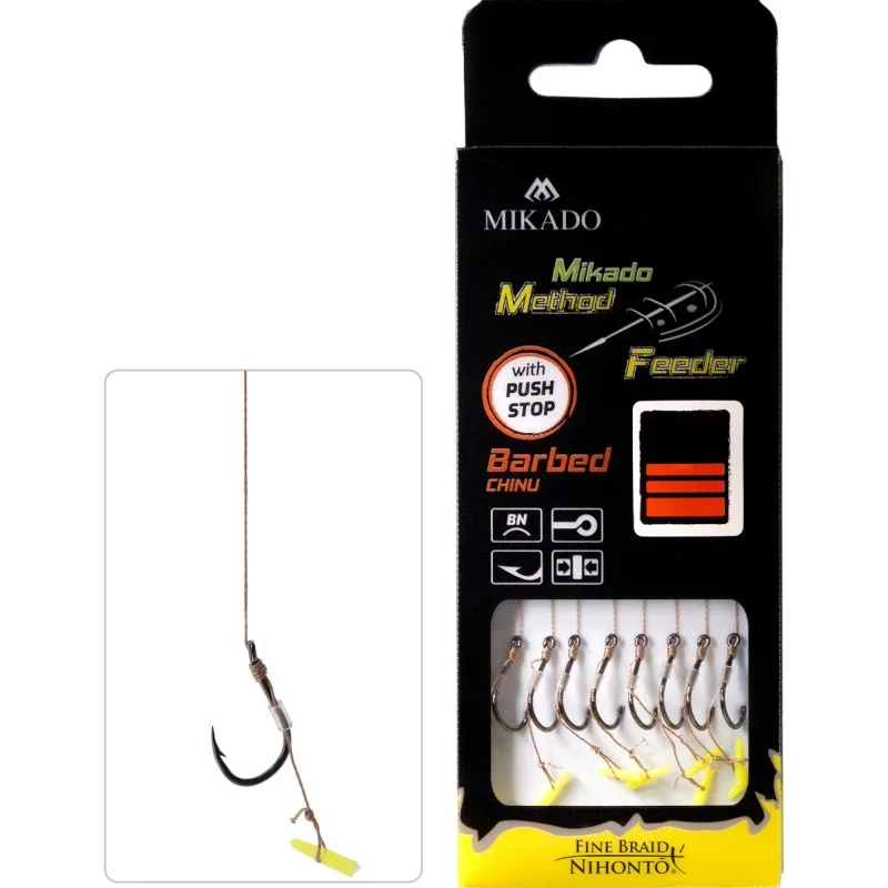 Przypony MF Mikado Z Push Stopem Zadziorowe Chinu - 4/0.16mm/10cm Plecionka Popularny