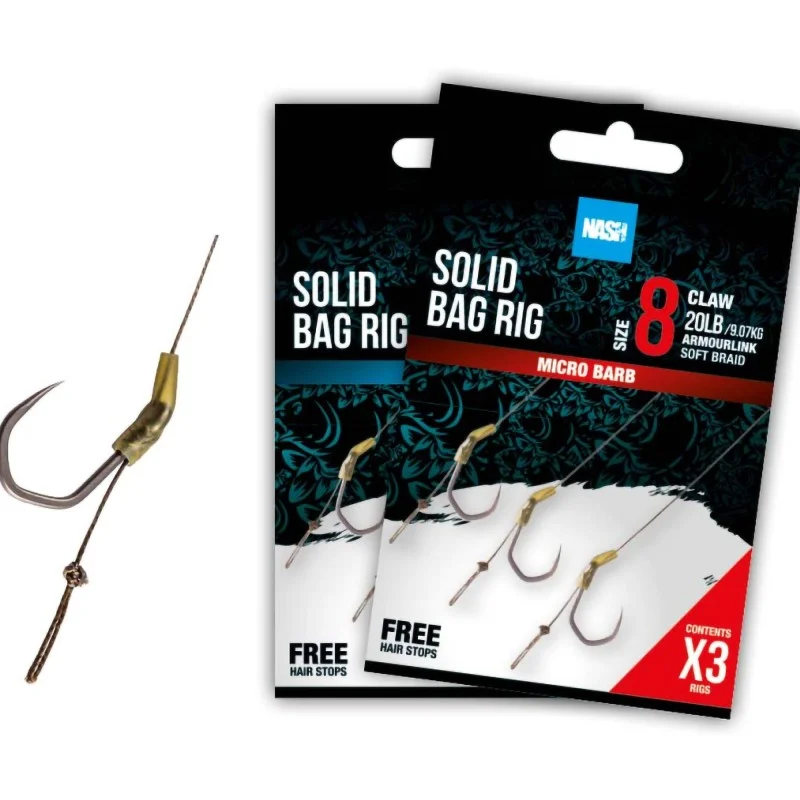 Przypony Nash Solid Bag Rig Barbed - 8 Oferta czasowa