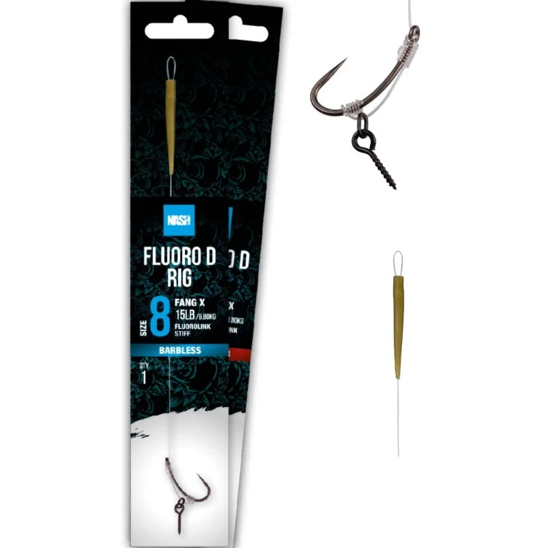 Dostępne od ręki Przypon Nash Fluoro D Rig Barbed - 4