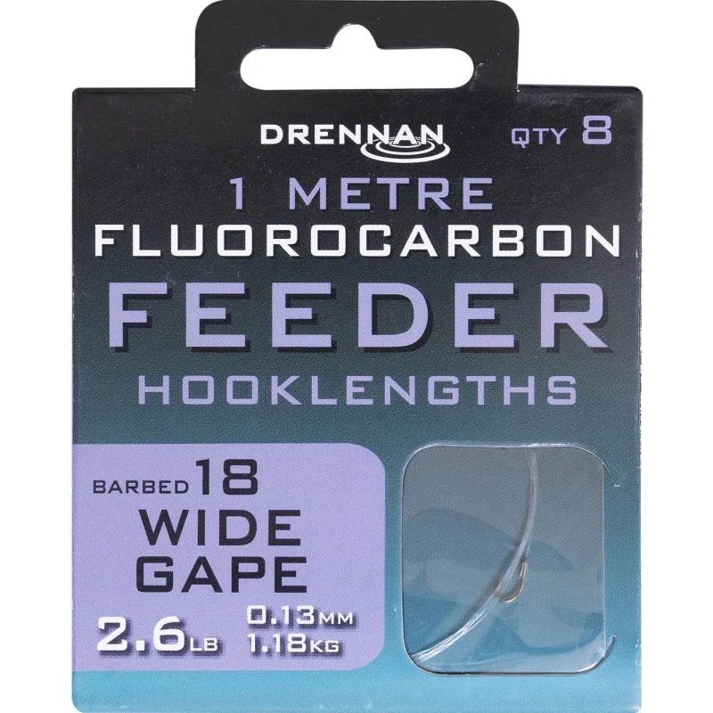 Przypony Drennan Fluorocarbon Feeder Wide Gape - 18 Oferta czasowa