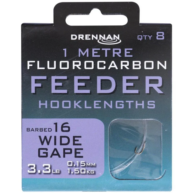 Rabat Przypony Drennan Fluorocarbon Feeder Wide Gape - 16