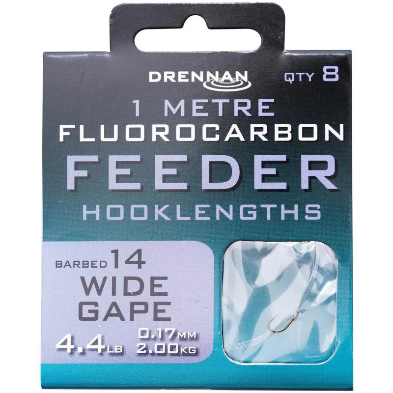 Przypony Drennan Fluorocarbon Feeder Wide Gape - 14 Szybka wysyłka