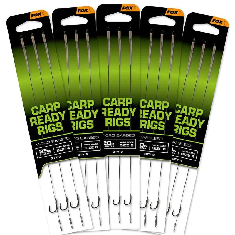Gotowe Przypony Bezzadziorowe Fox Ready Rigs x3 Wide Gape r 8 (20LB) Wysoka jakość