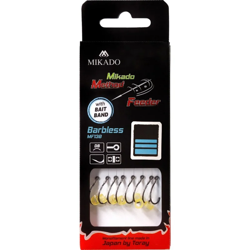Przypony Mikado Method Feeder Z Gumką Bezzadziorowe MF138 - 4/0.28mm/10cm Popularny