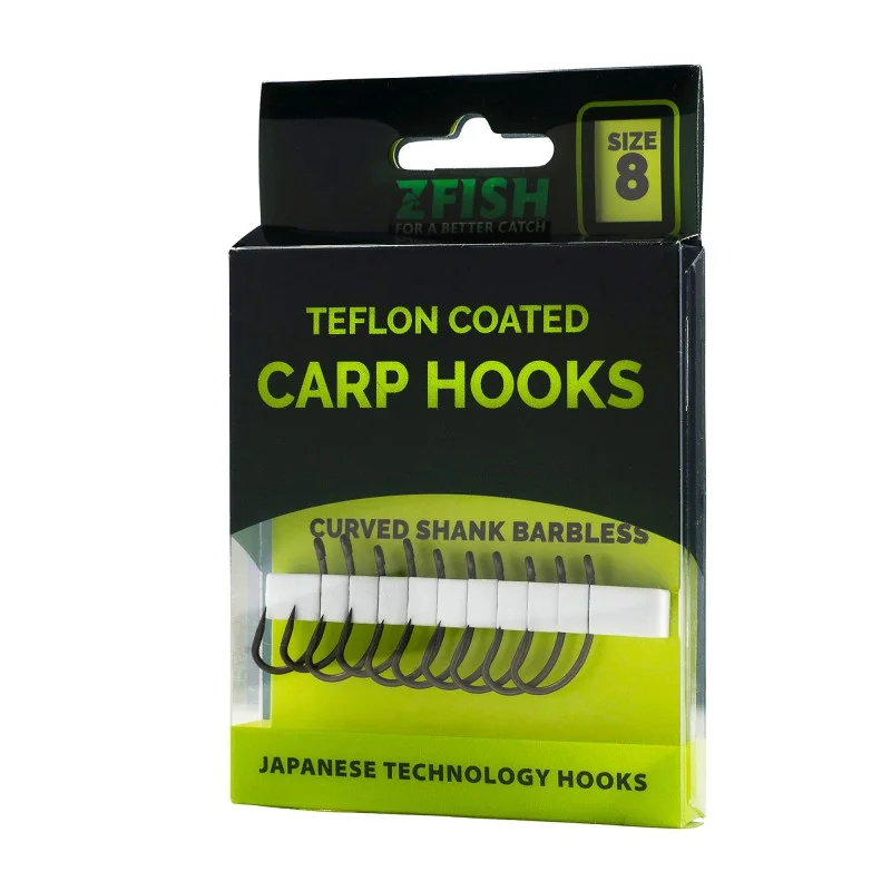 Wyjątkowa oferta Haczyki Zfish Carp Hooks Curved Shank Bl - rozmiar 8