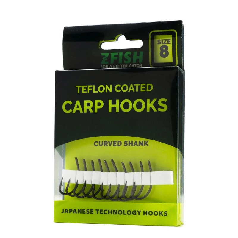 Haczyki Zfish Carp Hooks Curved Shank - rozmiar 8 Premium