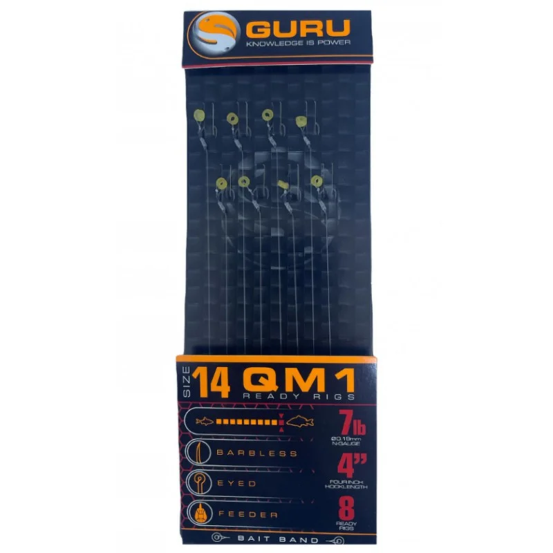 Przypony Guru Banded Hair Rigs QM1 10cm 0.22mm - 12 Ograniczona ilość