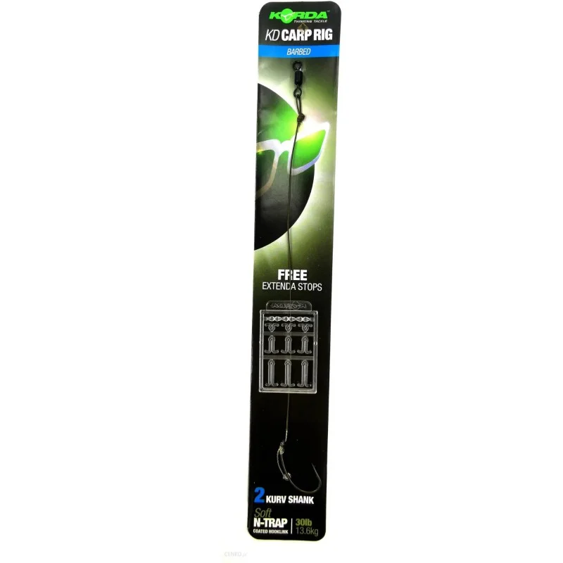 Darmowa dostawa Przypon KD Kurv Shank 2 Barbed Soft N-Trap Coated 30lb 13.6kg