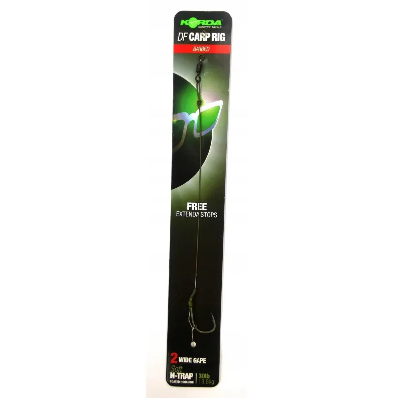 Tylko dziś Przypon Korda DF Wide Gape 2 Barbed Soft N-Trap Coated 30lb 13.6kg