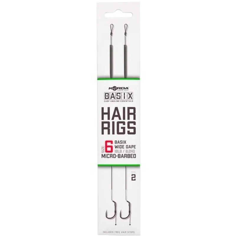 Przypon Korda Basix Hair Rigs Wide Gape 6 Barbed 18lb Oferta limitowana