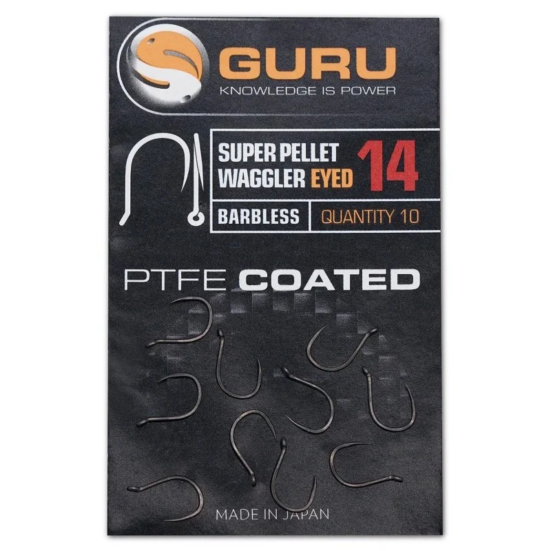 Bestseller Haczyki Guru Super Pellet Waggler Eyed Barbless - 16