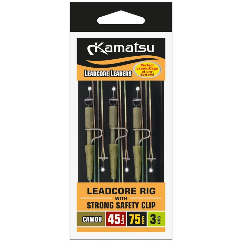 Najlepsza cena Zestaw Leadcore z Bezpiecznym Klipsem Strong Camou 45Lbs 75cm