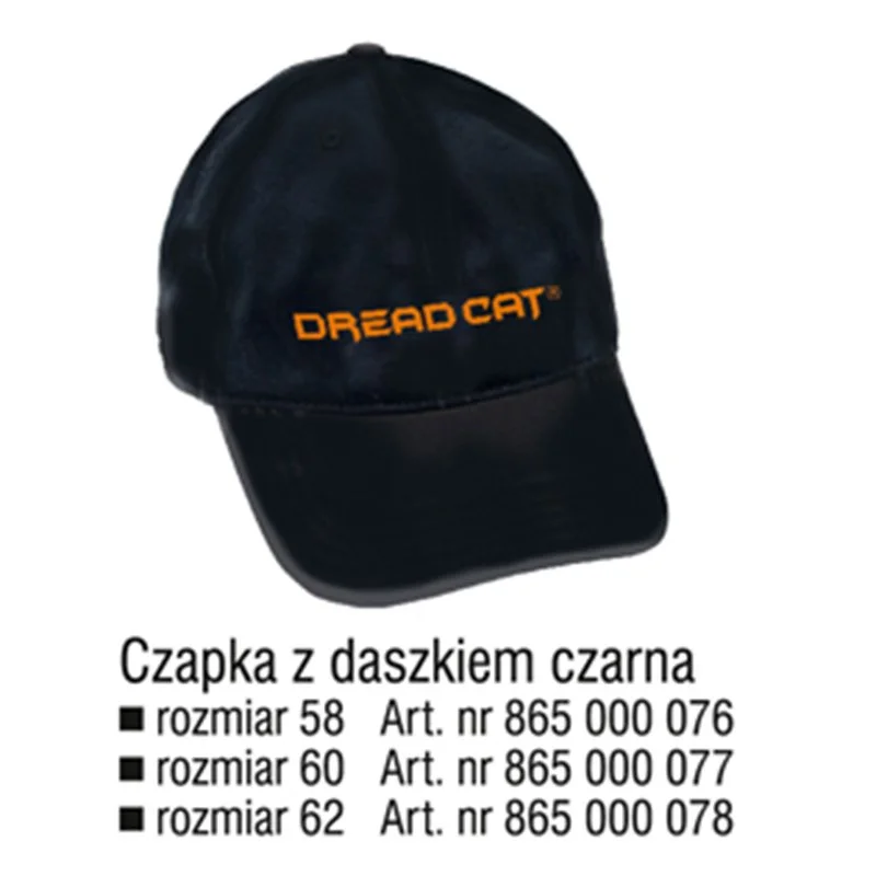 Najlepsza cena Czapka z Daszkiem Czarna Rozmiar 60 Dread Cat