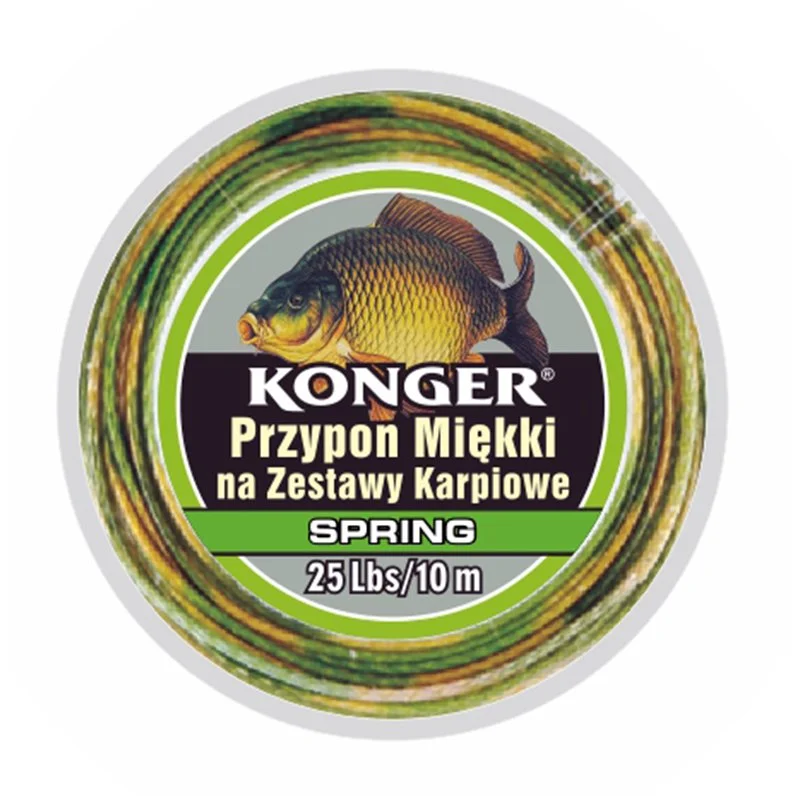 Plecionka Przyponowa Miękka Spring na Zestawy Karpiowe 45lbs 10m Nowość