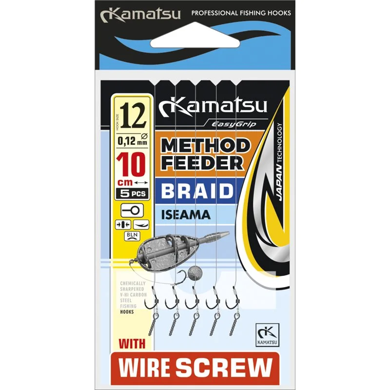 Przypony Kamatsu Method Feeder Braid Iseama 6 Wire Screw Bezpieczna płatność