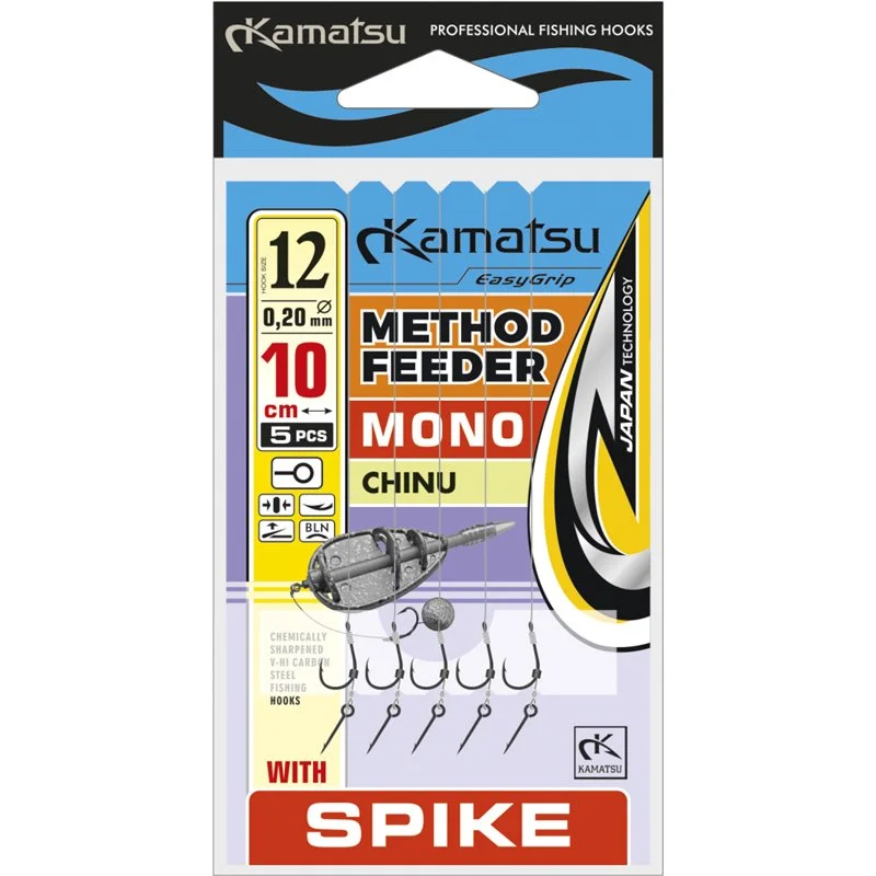 Łatwy zwrot Przypony Kamatsu Method Feeder Mono Chinu 12 Spike