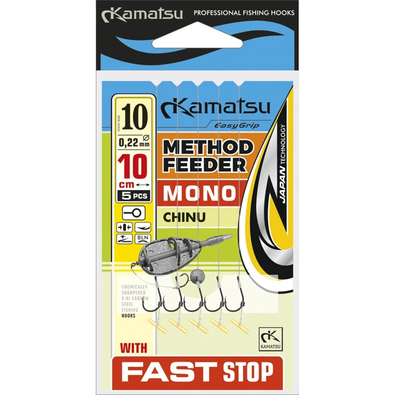 Nowy Przypony Kamatsu Method Feeder Mono Chinu 12 Fast Stop
