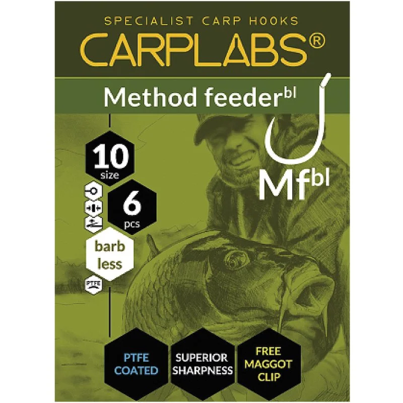 Popularny Carplabs Method Feeder Barbless 16 Tytanowa Szarość Oczko