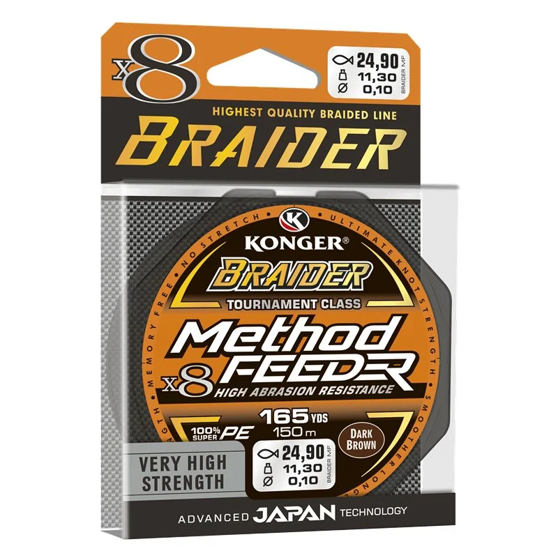 Plecionka Braider X8 Method Feeder Dark Brown 0,08mm/150m Tylko do końca tygodnia