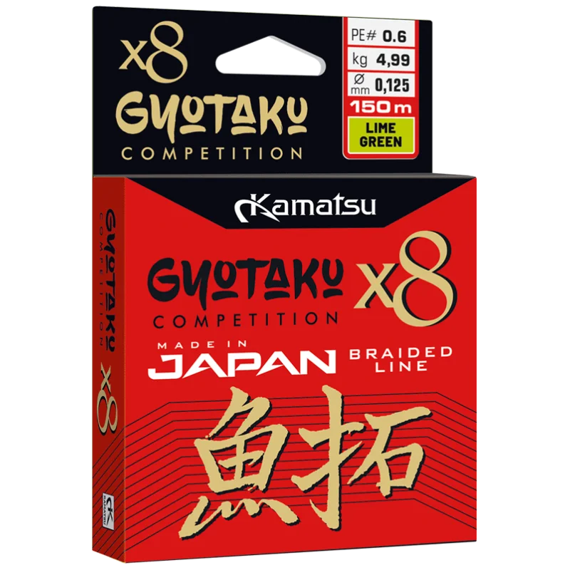 Plecionka Kamatsu Gyotaku X8 Lime Green 0,095mm/150m Wyprzedaż