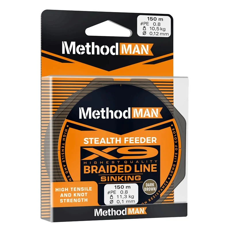 Plecionka Methodman Stealth X9 Feeder Dark Brown Sinking 0,14mm/150m Nie przegap