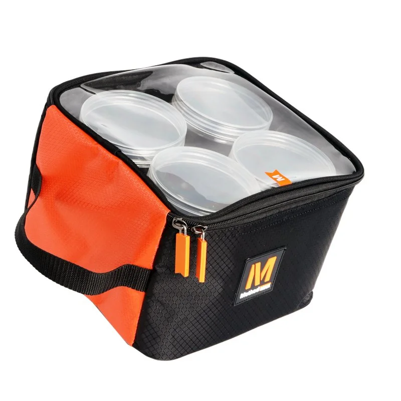 Wyjątkowa oferta Torba Z 4 Pojemnikami Na Zanęty I Pellety Bait Combo Methodman 21x21x16cm