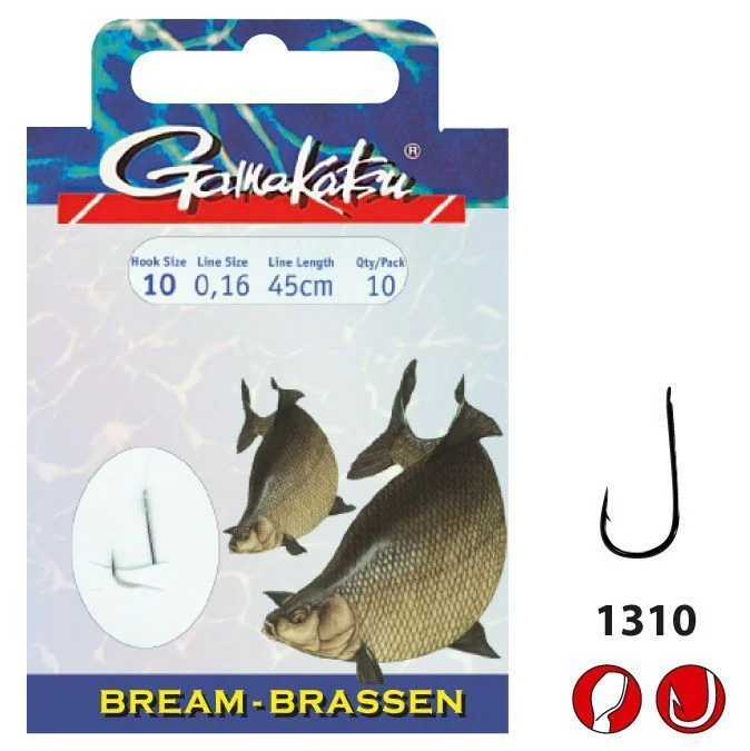 Bezpieczna płatność Gamakatsu Hak z przyponem BREAM LS-1310 #16 0,10mm 10szt.