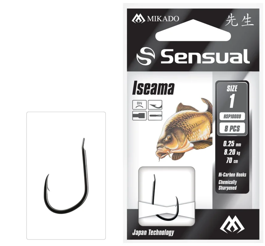 Ograniczona ilość PRZYPONY WIĄZANE - SENSUAL - ISEAMA nr 8 BN / żyłka: 0.18mm/70cm - op.8szt.
