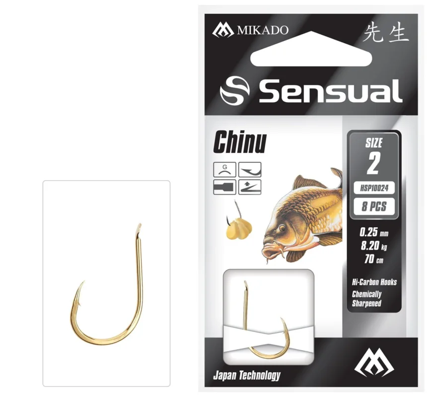 PRZYPONY WIĄZANE - SENSUAL - CHINU nr 6 G / żyłka: 0.20mm/70cm - op.8szt. Cena promocyjna