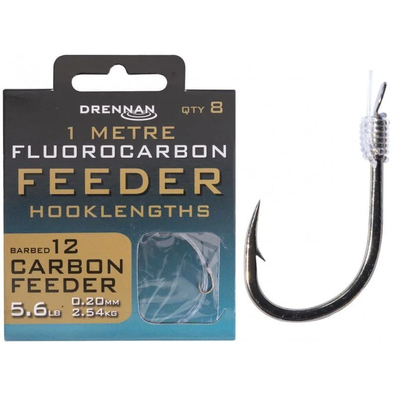Przypony Drennan Fluorocarbon Feeder Carbon - roz.12 / 1m Wysoka jakość