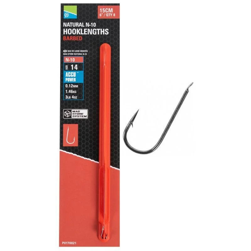 Nowy Przypony Preston Natural N-10 Hooklengths roz. 16 - 15cm