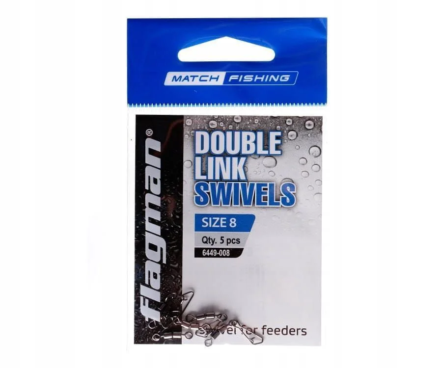 Darmowy zwrot Agrafki z Krętlikiem Flagman Double Link Swivels#12 / 5 szt