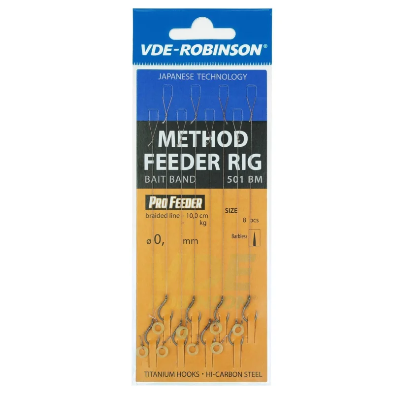 Wyjątkowa oferta Przypon Wędkarski Robinson VDE-R 501BM z Gumką, Rozmiar Haka 8, Plecionka 0.10mm, Długość 10cm